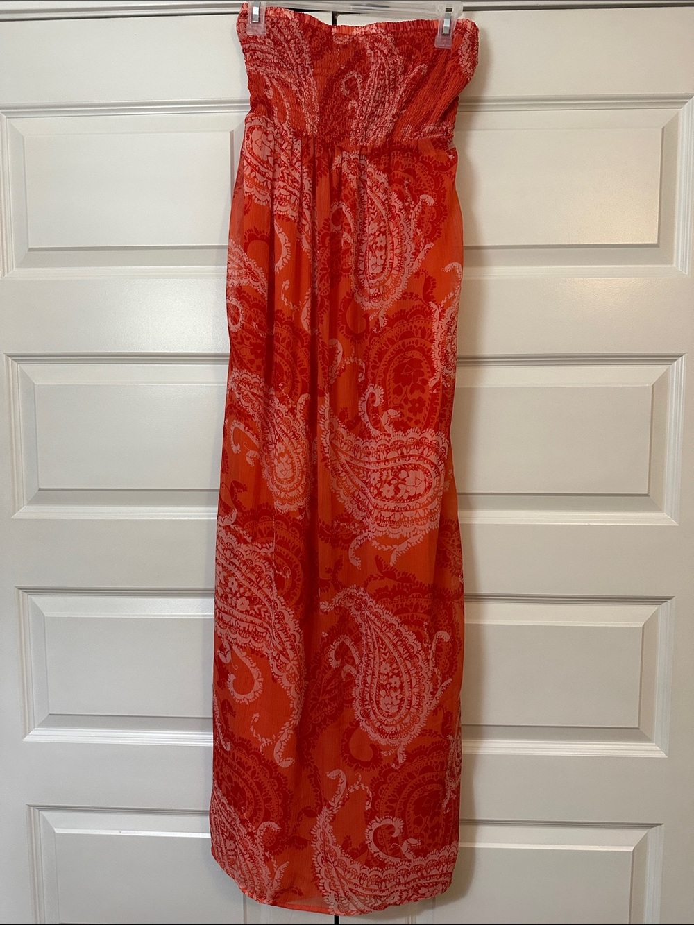 Old Navy Coral Red Smocked Dress